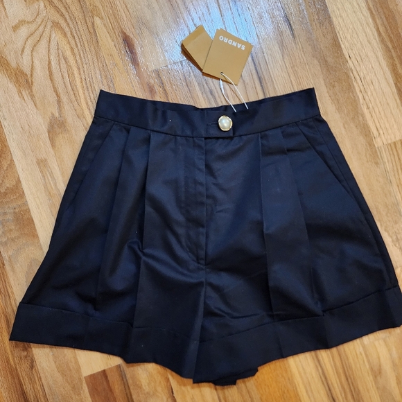 NWT Sandro Yann Black Shorts Size 34 XS - Picture 8 of 9
